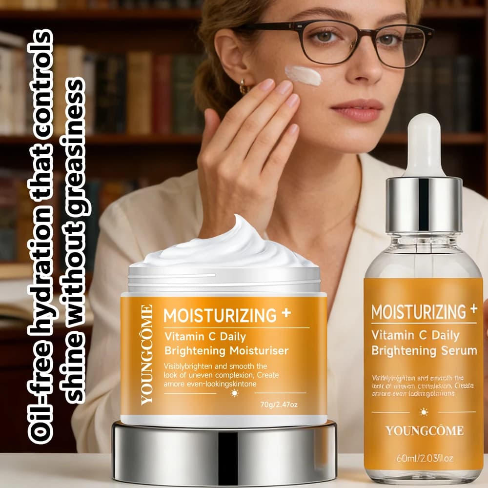 Serum and Daily Hydrating Cream Set with Vitamin C - Light the skin for a uniform tone and smooth texture - Daily facial care 40/60ml