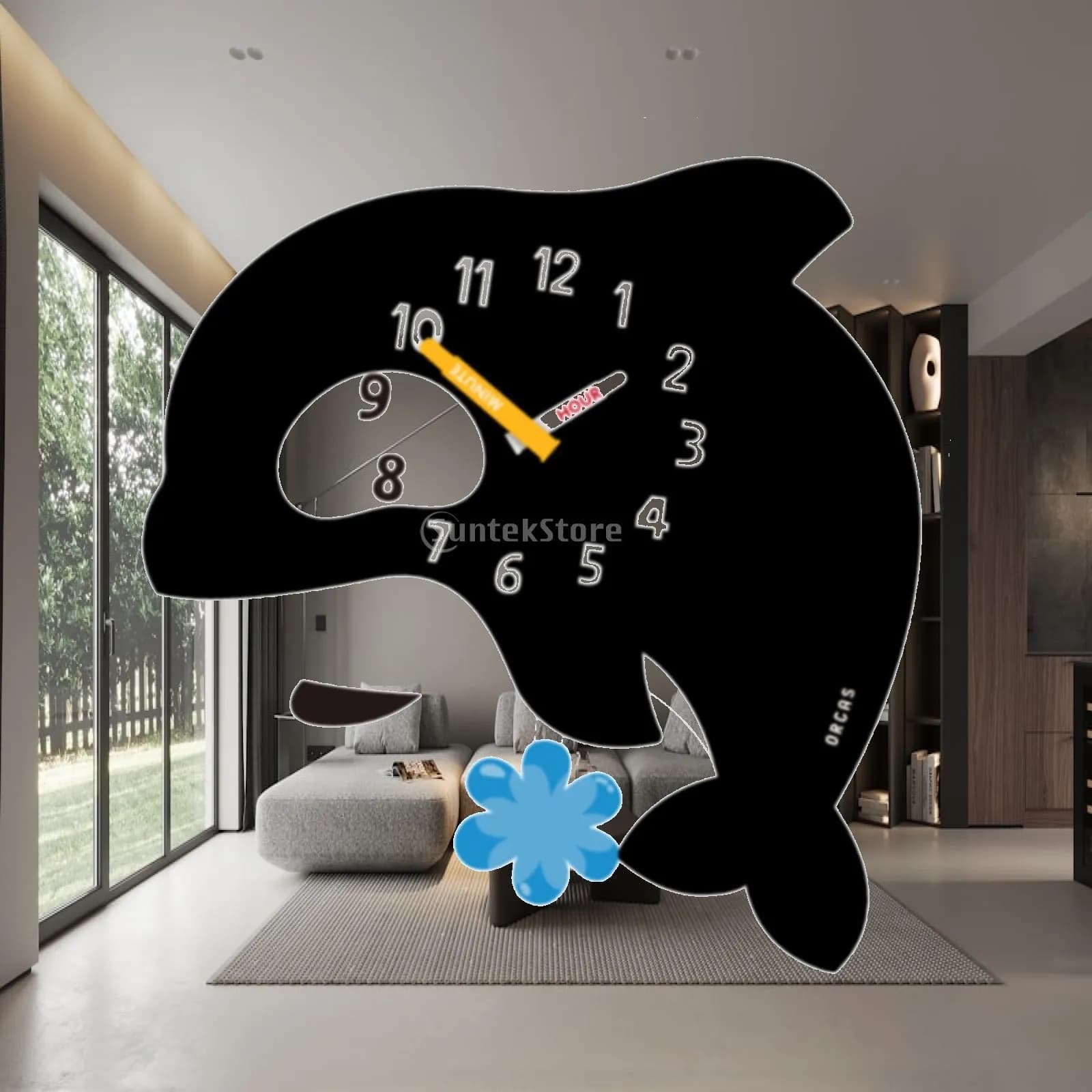 Orologio da parete per soggiorno, facile da leggere, modello silenzioso adatto per la casa