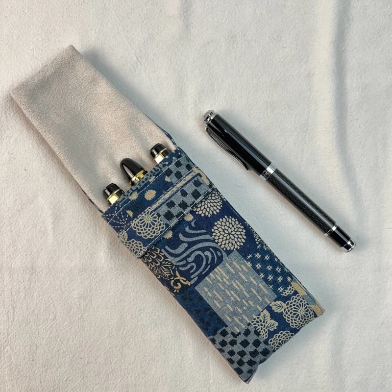 Chinese Style Pen Bag 3 Pen Set Portable Pen Bag Simple Pen Bag Protective Bag Portable Storage Flannel