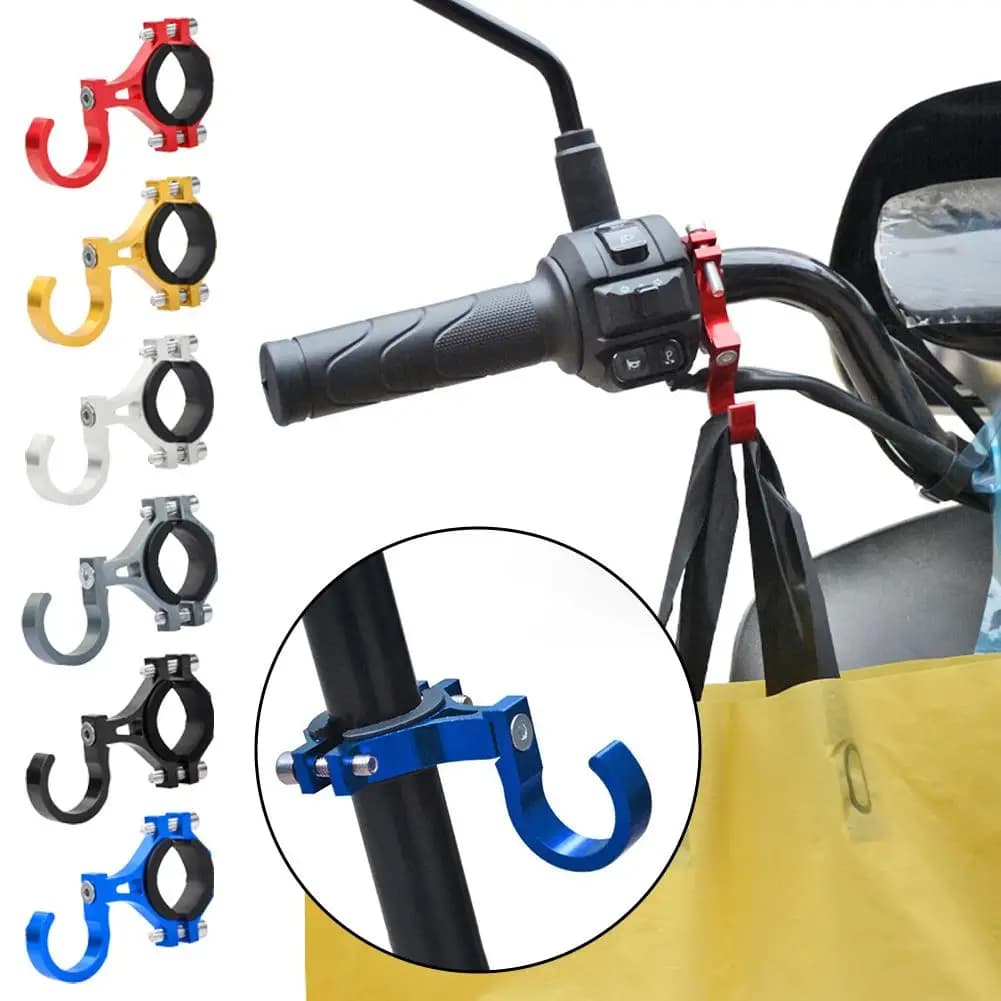 Universal Aluminum Alloy Hook Hanger Holder for Scooter Bike Motorcycle Bag No-Drill Bicycle Handlebar Hook Tube Clamp Mount