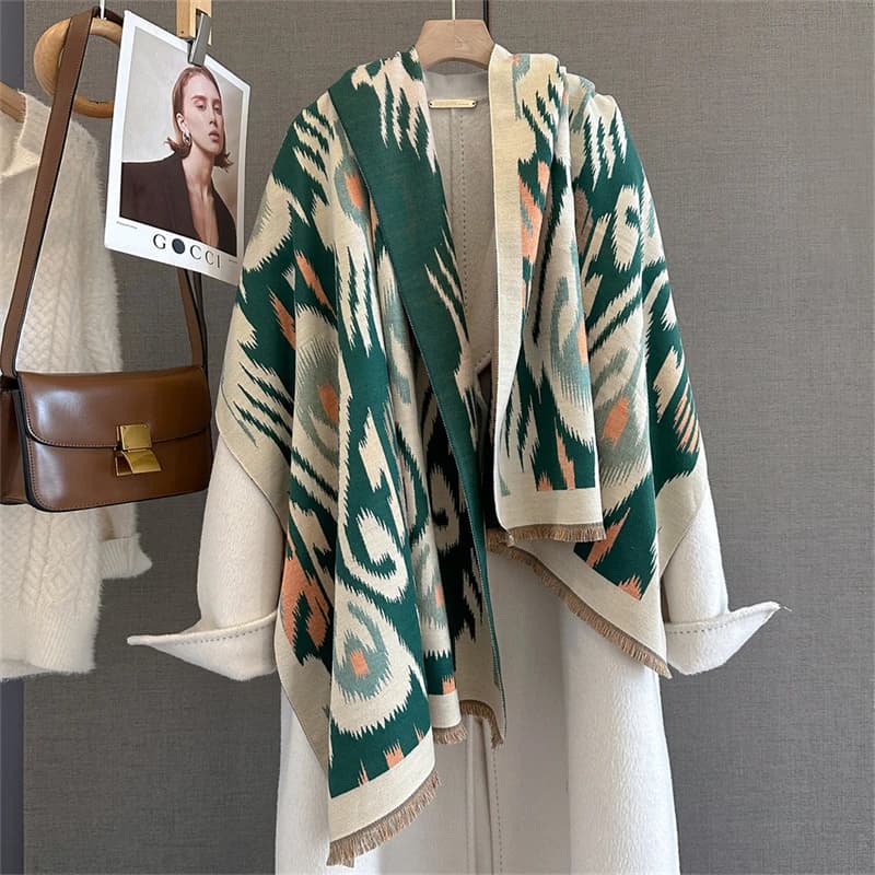 2025 Marca Caldo Cashmere Poncho Scialle Sciarpa di Lusso Stampa di Spessore Pashmina Coperta Invernale Avvolge Bufanda Casual Hijab Stole Echarpe
