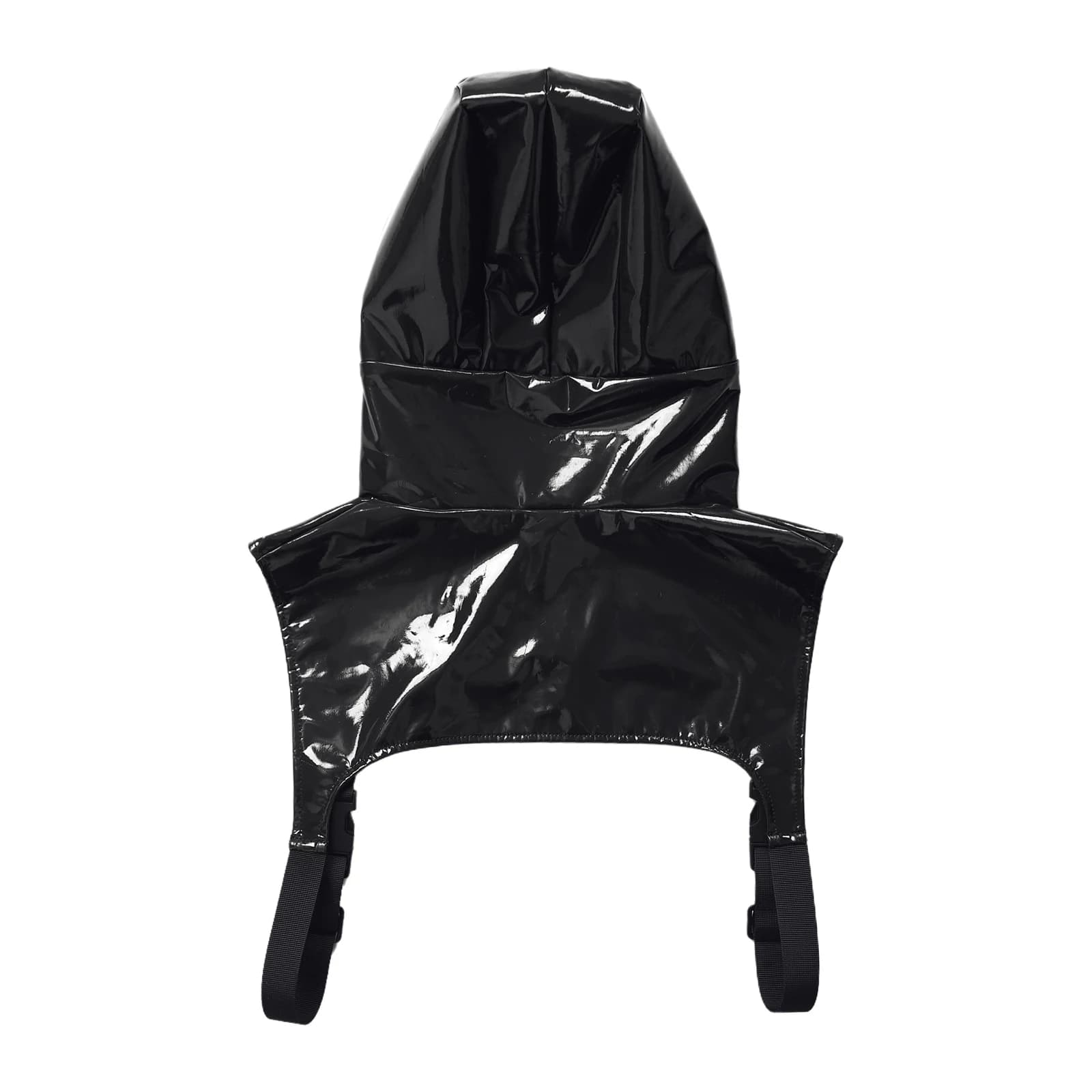 Top Corto da Uomo in Pelle PU con Cappuccio, Gilet Scollato per Esibire i Muscoli del Petto, con Zip e Cinghie Regolabili Sotto le Ascelle