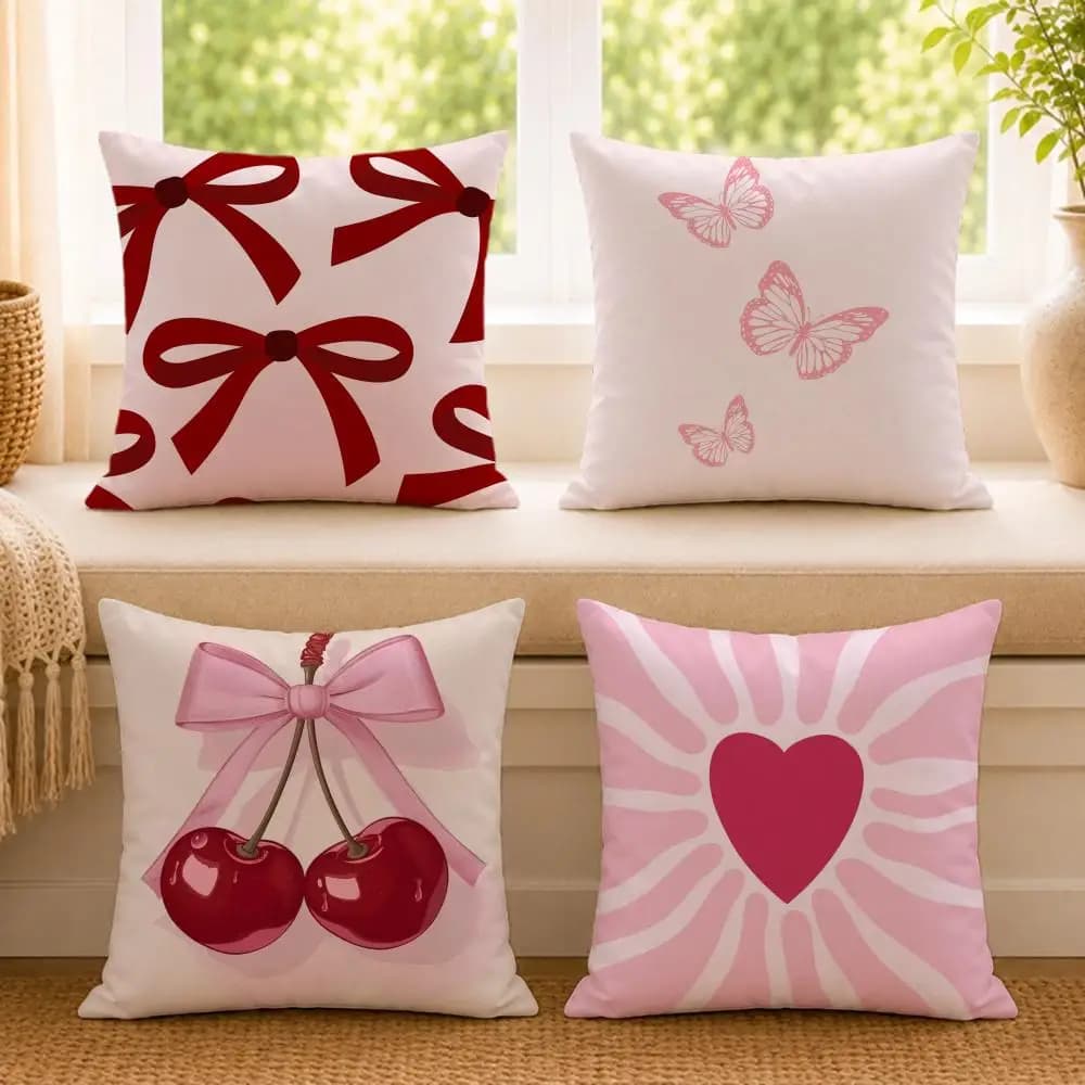 Blossom C-CherryS Cushion Cover Ultra Soft Pillowcase, Cloud-Like Comfort Fabric with Concealed Zipper