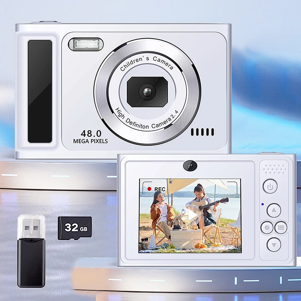 New Digital Camera Retro CCD Portable Camera 48 Million Pixels Auto Focus Entry-level Camera Dual Camera Flash Student 2.4 inch