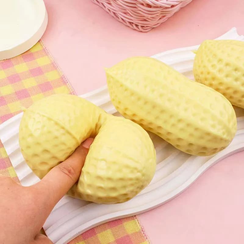 1 Pezzo Pallina Antistress a Forma di Arachide, Giocattolo Morbido e Soffice, Giocattolo Sensoriale ASMR Antistress per Bambini e Adulti