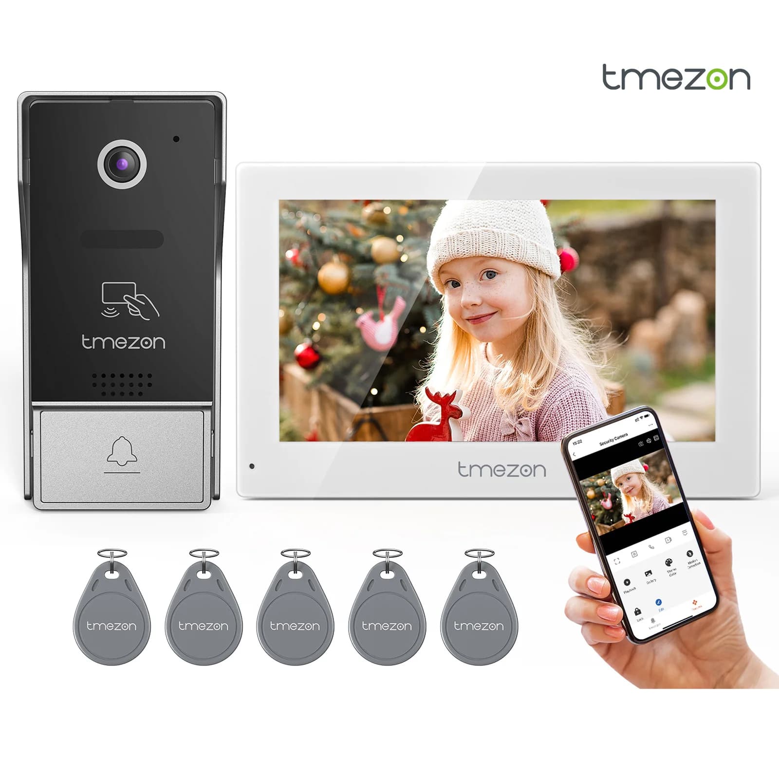 7 Inch Tuya APP 1080P Wireless Wifi Smart Video intercom with wired doorbell for home
