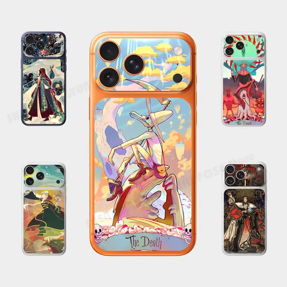 Adesivi Decorativi Protettivi per Cover Posteriore iPhone 17 Pro/ProMax con Immagini di Carte dei Tarocchi