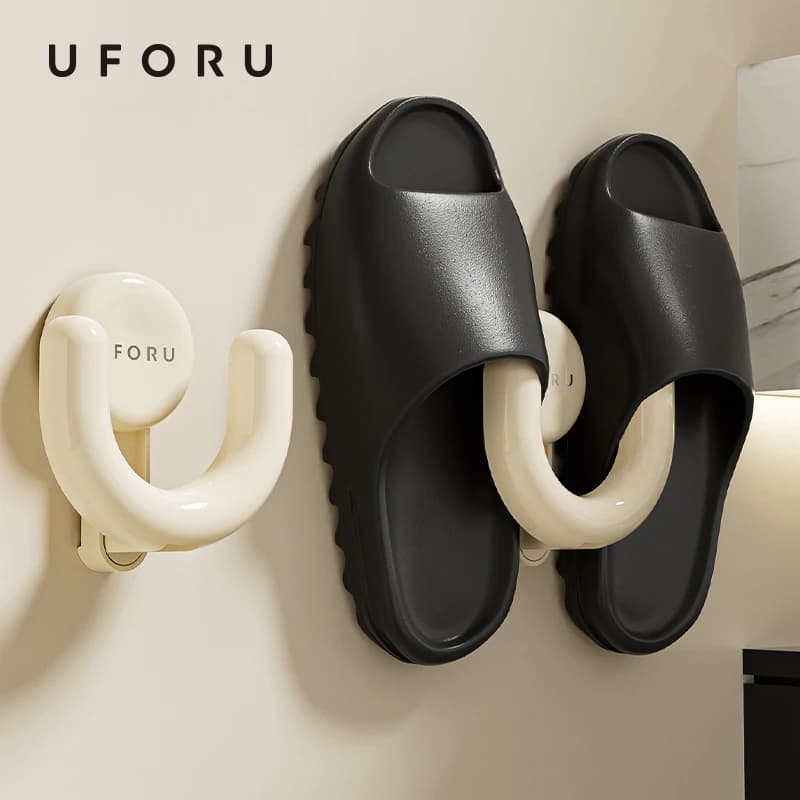 UFORU Suction Cup Slipper Rack - Perforation-Free Wall Hanging, Toilet/Bathroom Drainage Storage Rack Adhesive Wall Hooks