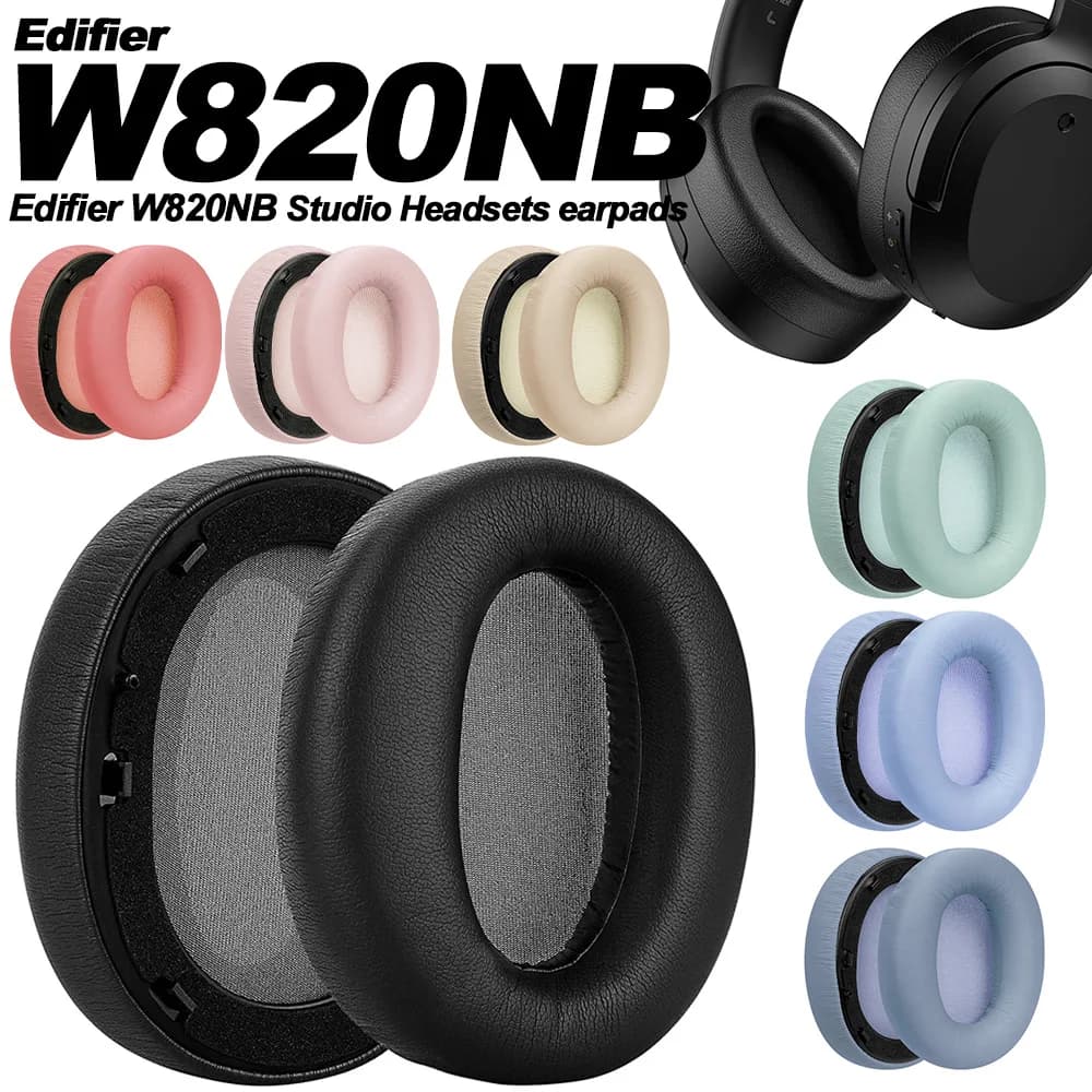 Cuscinetti compatibili con Edifier W820NB Cuscinetti auricolari in memory foam in pelle proteica Sostituzione dei cuscini
