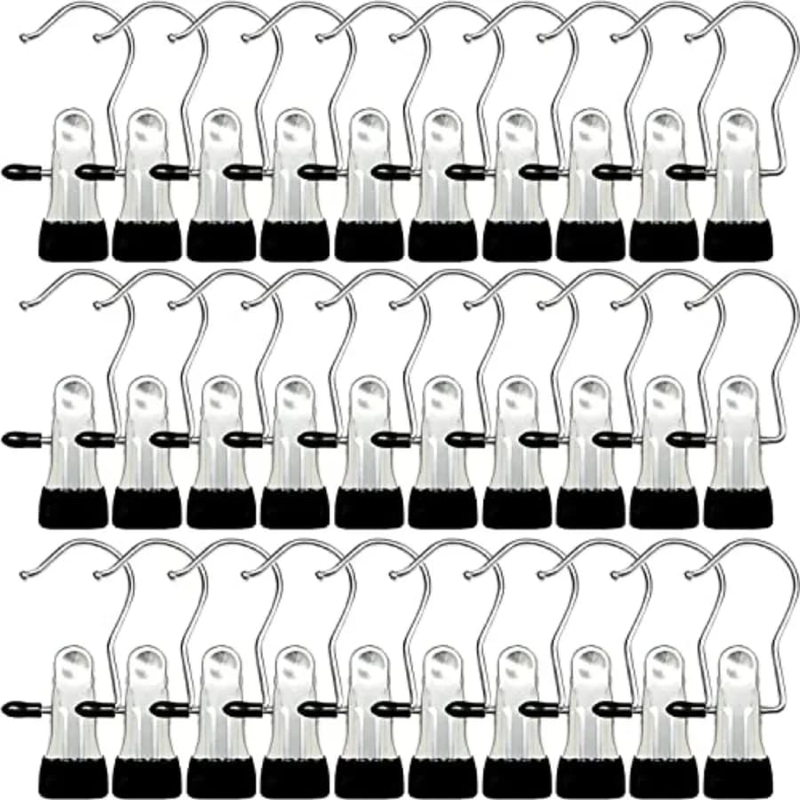 Ganci appendiscarpe per armadio, clip appendiabiti, mollette per bucato, clip per asciugamani, organizer per scarpe per casa e viaggio