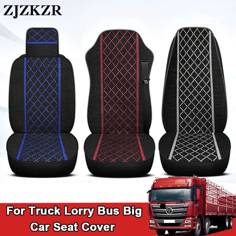 For Truck Lorry Bus Big Car Seat Cover Breathable Ice Silk Seat Covers Summer Cooling Non-Slip Fit for Driver & Passenger Seats