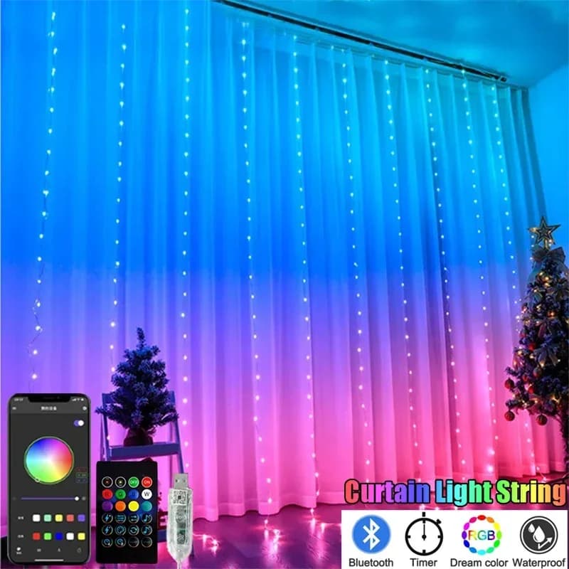 RGBIC Tent Light String USB Plug LED Tent Light APP Bluetooth Control Lights for Room Decorations