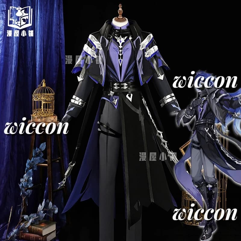 Genshin Impact Kyryll Flins Cosplay Set completo Parrucca Stivali Anime Gioco Abbigliamento Adulti Halloween Outfit Uniforme