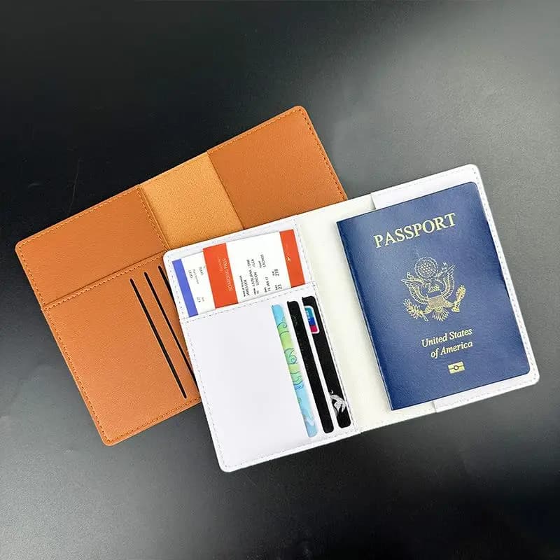 Thickened Leather Passport Holder Travel Document Bag Multi-Slot PU Leather Protection Book Multi-Function Passport Bag