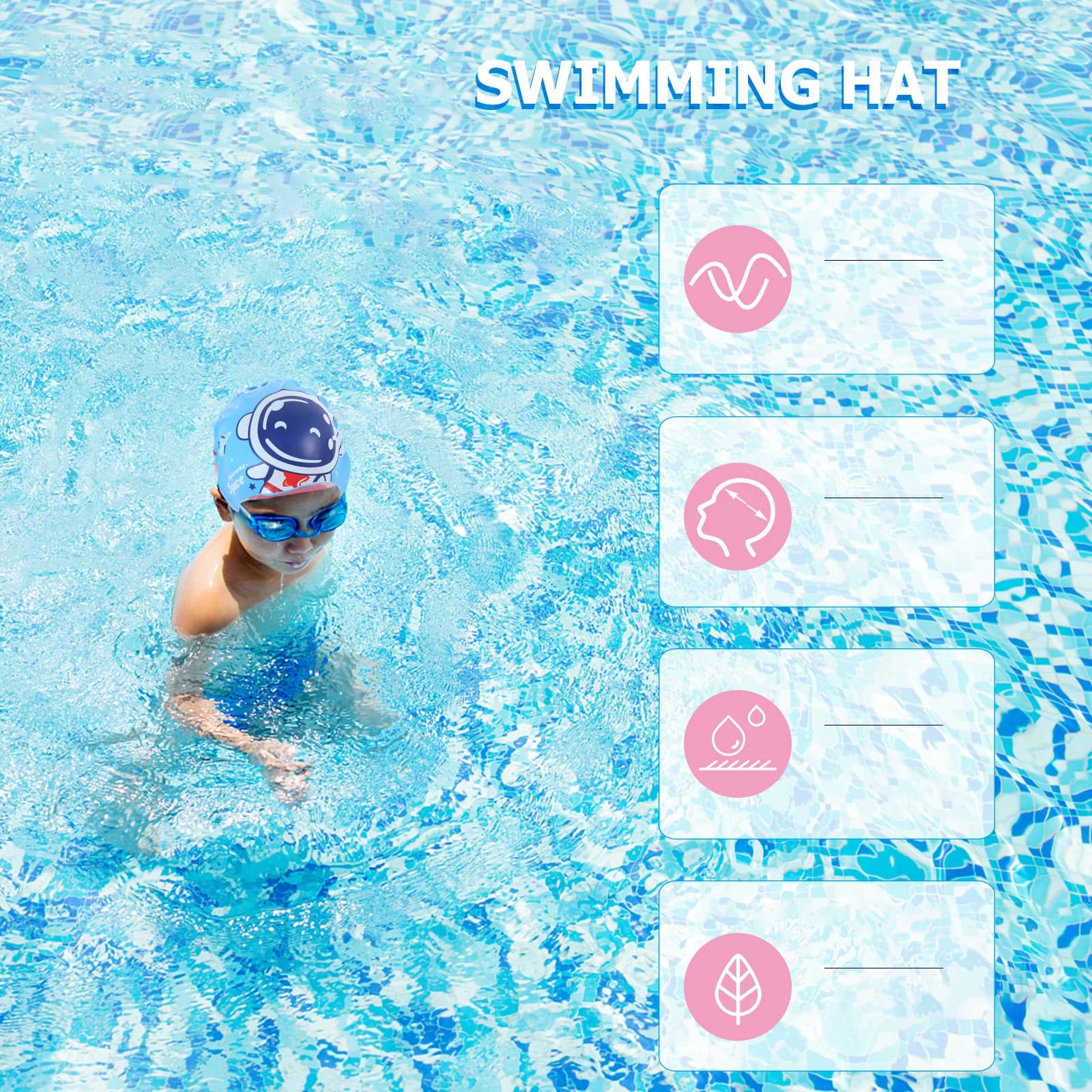 Children's Swimwear Nice Silicone cartoon soft and comfortable elastic for kids Swimming Hat for kids for pool for boys and girls