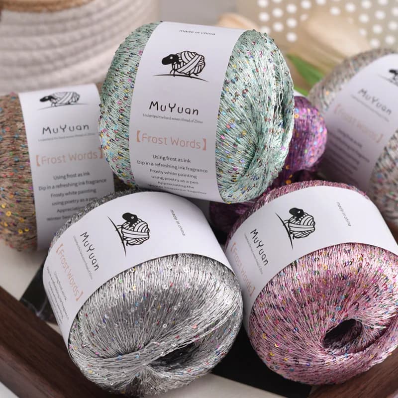 50g High-end Dense Sequin Thread, DIY Woven Fashion Jacket Accessories Crochet Thread, Handmade Gift Wiring Crochet Supplies