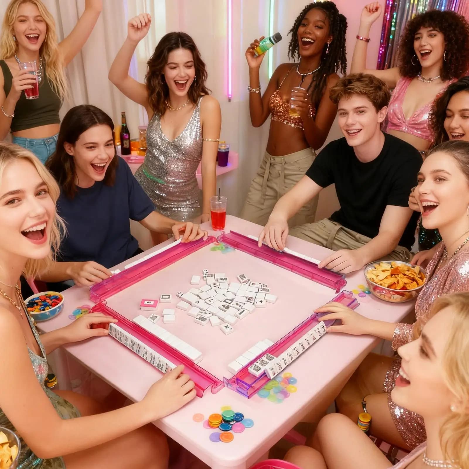 Rastrelliere Mahjong 4 Pezzi Forniture per Giochi da Tavolo Supporto per Piastrelle Mahjong in Acrilico per Donne Principianti di Famiglia Giovani Bambini Bar Festa Carnevale