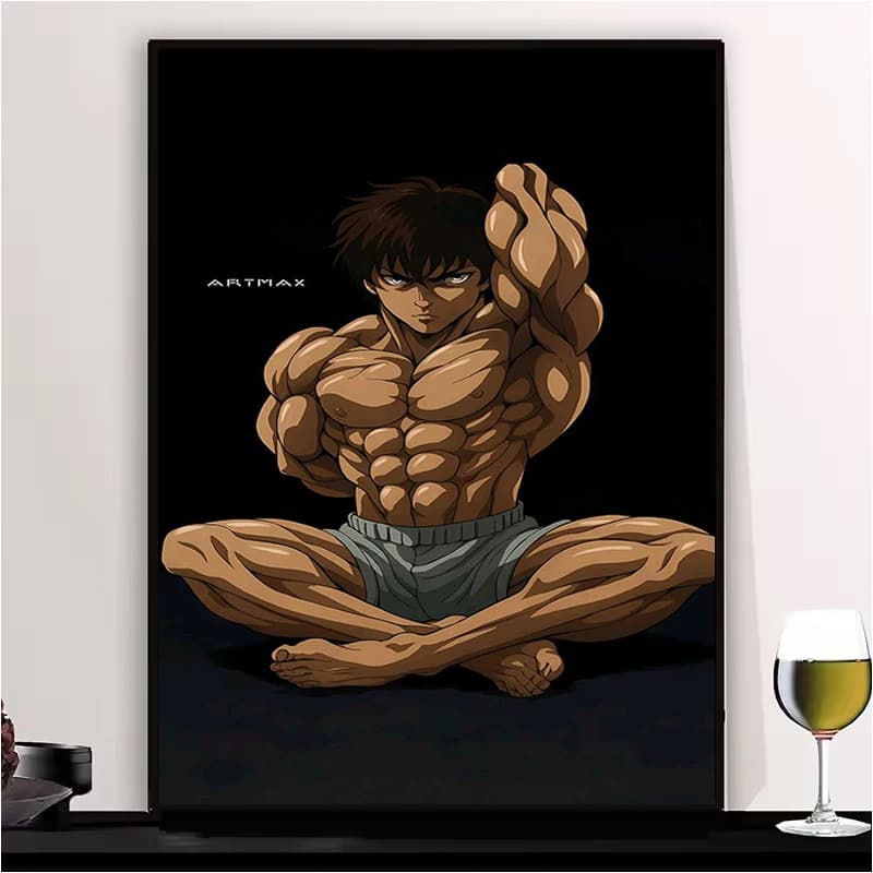 Anime Baki H-Hanmas Poster Frames Wall Images Photo for Living Room Decoration Man Decorative Image Home Decoration