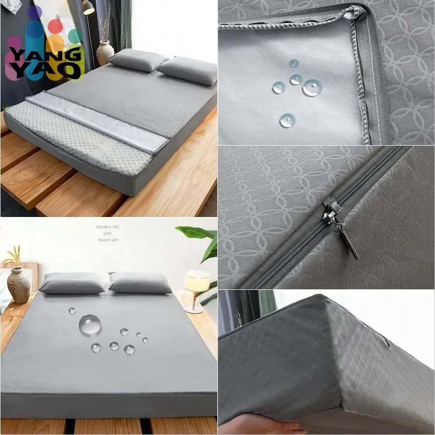 Coprimaterasso impermeabile con cerniera Coprimaterasso Tatami all-inclusive a sei lati Lenzuolo trapuntato Queen personalizzabile