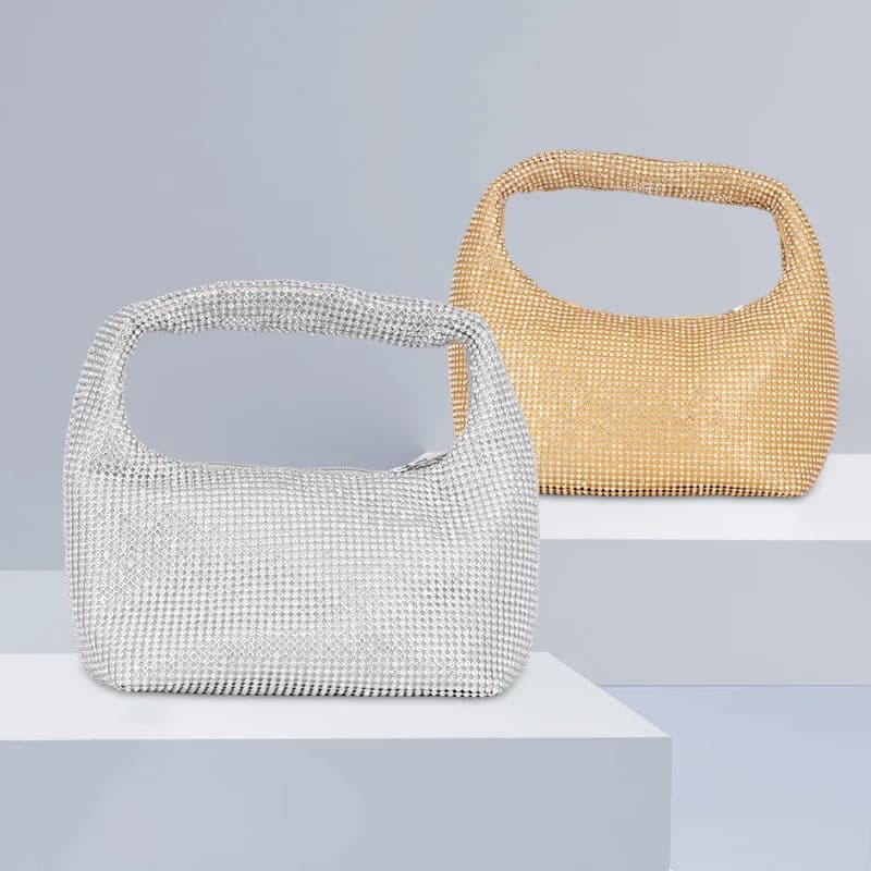 Handmade All-rhinestone Dinner Bag Simple And Versatile Banquet Shoulder Handbag Diamond-encrusted Messenger Bag Purses Handbags