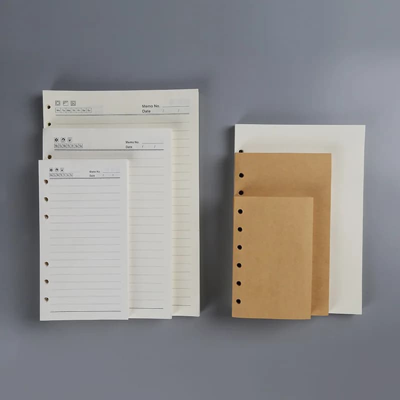 Journal A6 A5 B5 ricarica di carta Sketchbook on Rings 6 9 fori diario linea quaderno fogli mobili raccoglitore a spirale inserto pagina Planner Kit