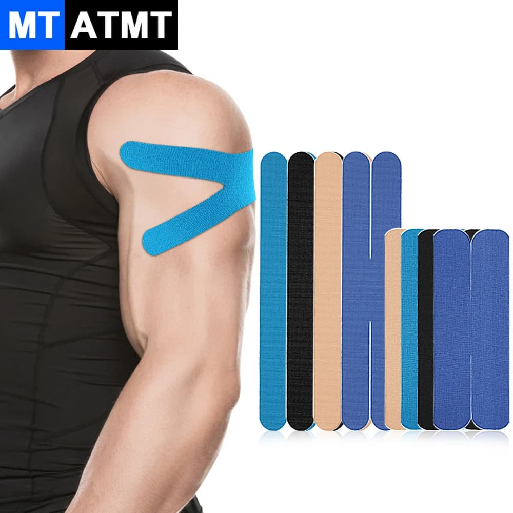 10PCS Precut Kinesiology Tape for Ankle Knee Shoulder Elbow Running Any Activity, Elastic Knee Support & Stability,Athletic Tape