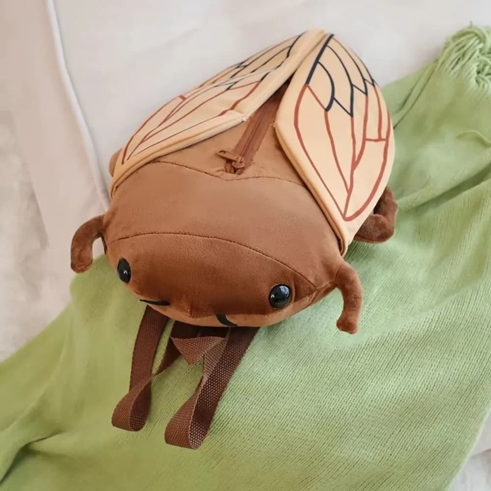 Cute 45cm Backpack Cartoon Cicada Soft Animal Figure Cushions Shoulder Bag Home Pillows Gift Birthday