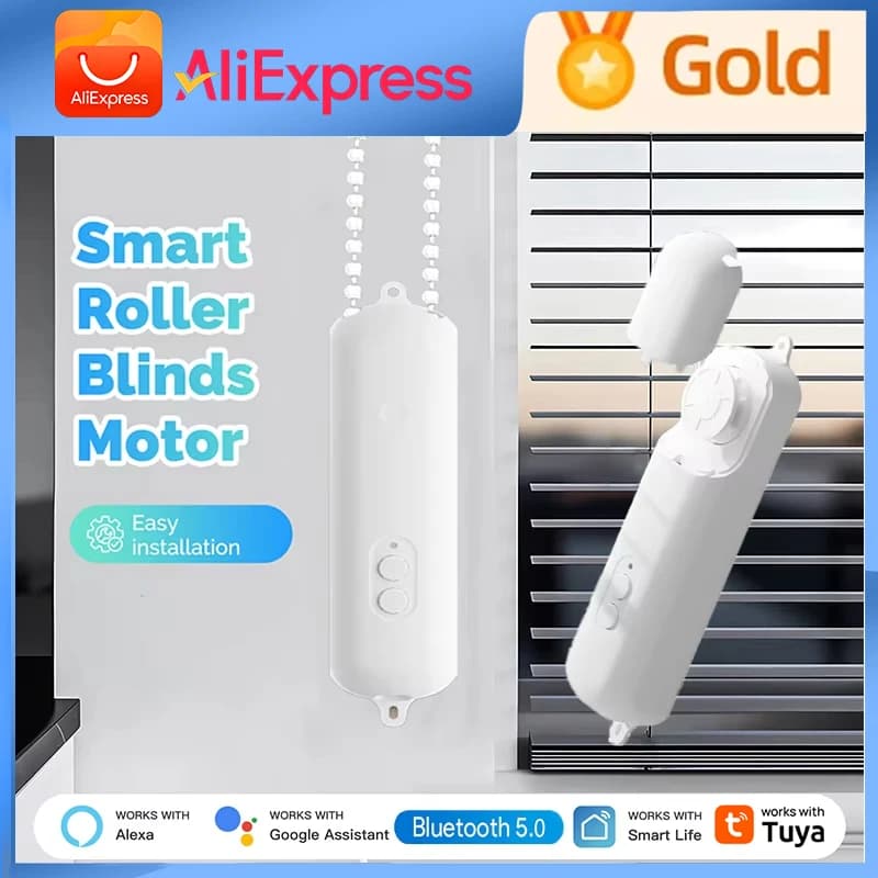 Robot per Tende a Rullo Tuya, Motore Automatico per Tende con Controllo Remoto Bluetooth, Robot Intelligente per Tapparelle e Apertura Automatica delle Tende