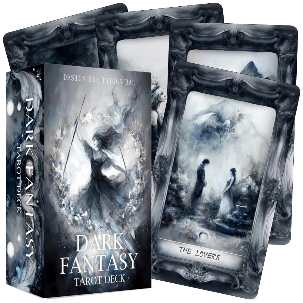Mazzo di tarocchi Dark Fantasy, 78 carte con guida, carte Taro in stile gotico, sconti di verità nascoste, giocattolo per raccontare fortuna, 12x7 cm