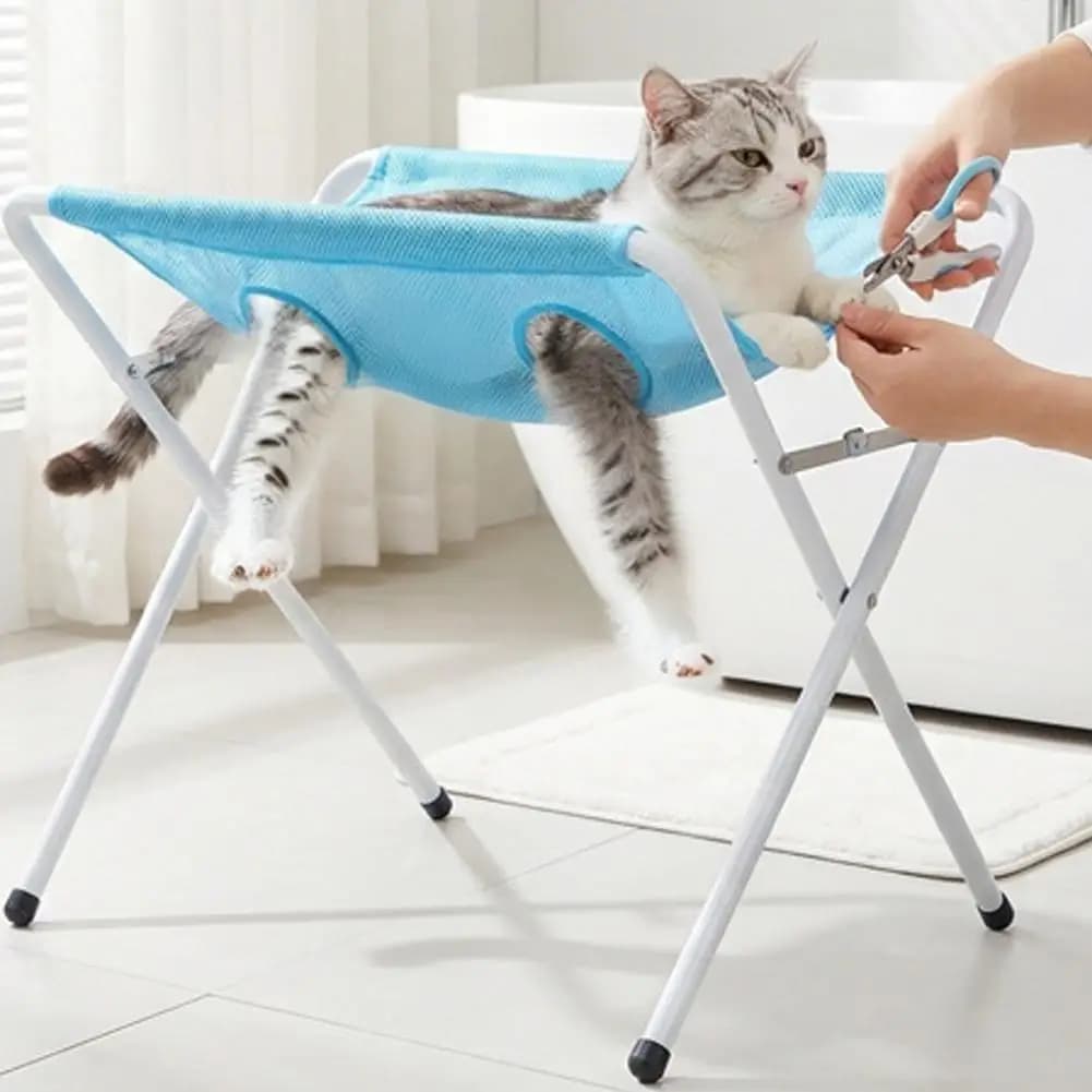 Portable Dog Grooming Stand Foldable Pet Hammock for Nail Clipping Ear Cleaning Bathing Small Dog Cat Grooming Restraint