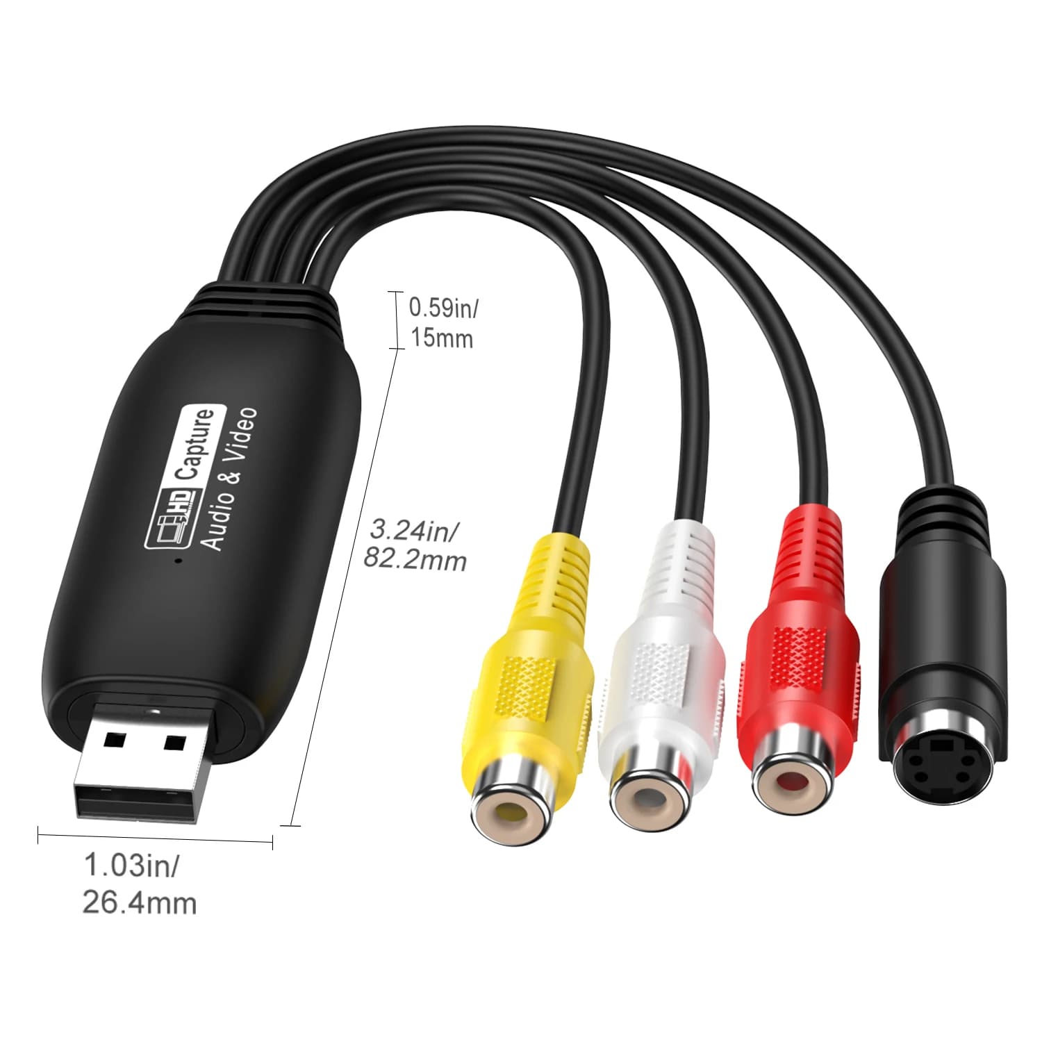Convertitore video USB 2.0 Scheda di acquisizione audio VHS VCR TV a convertitore digitale per Windows Mac Linux