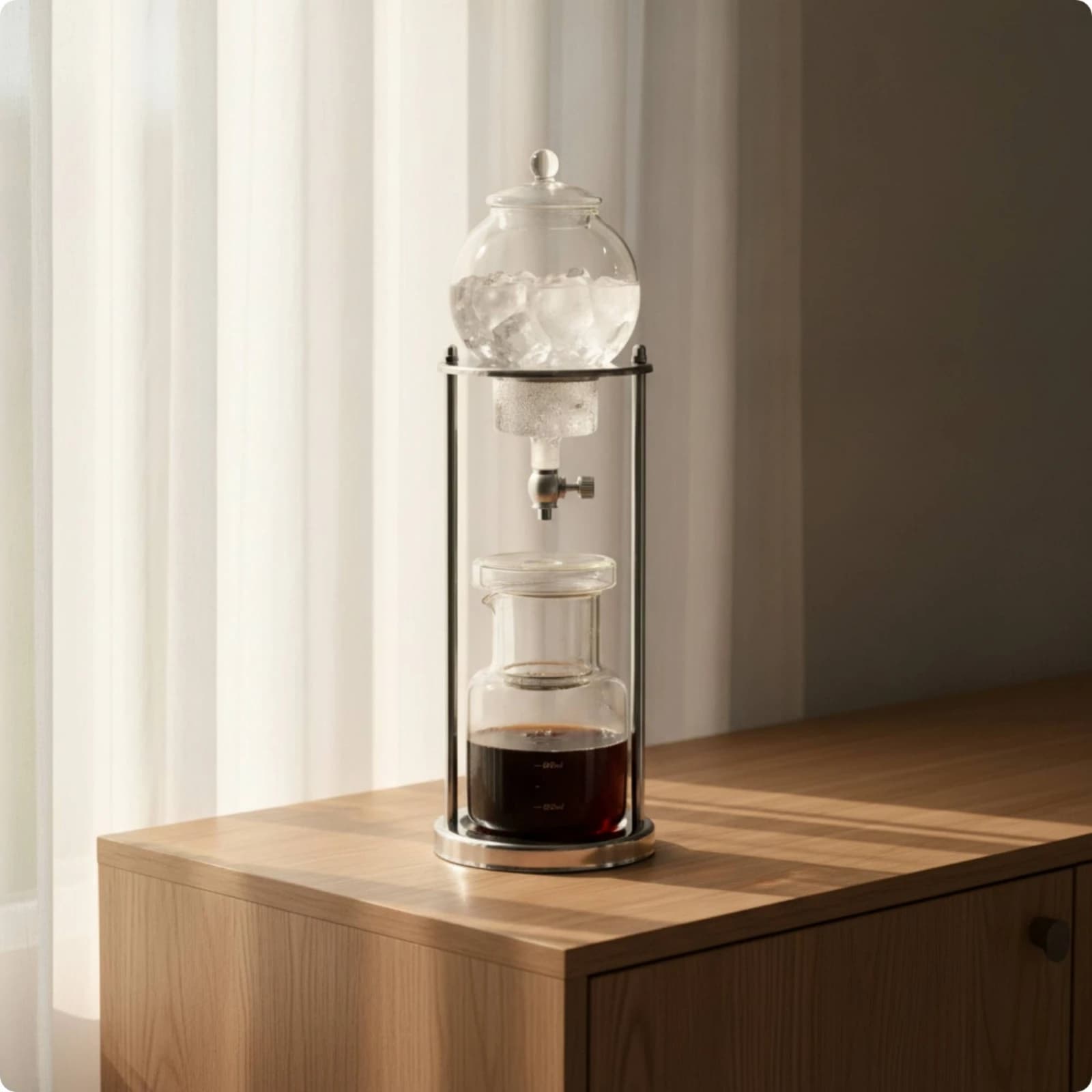 Cold Drip Rate Vertical Frame Tall Slow Drip Rate Coffee Maker Brewer Manual for Home Kitchen