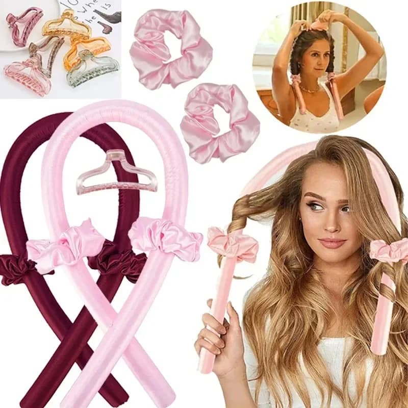 Hair band curling hair without heat without heat silk curls soft stripe for sleeping hair curlers for lazy hair tools for hair Styling