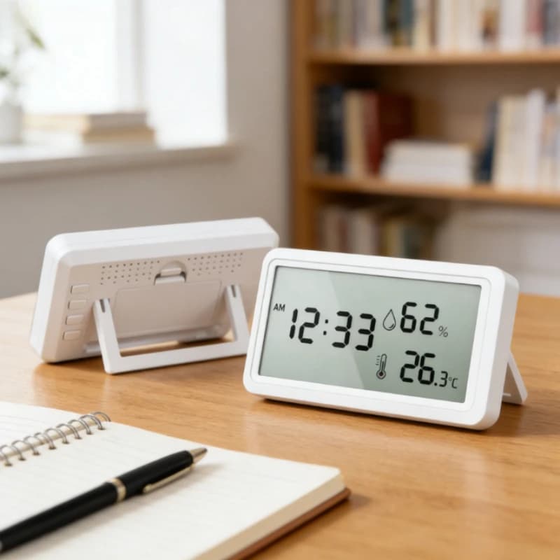 Electronic Thermometer Hygrometer Weather Station for Home Indoor High Precision with Table Clock Temperature Sensor Room