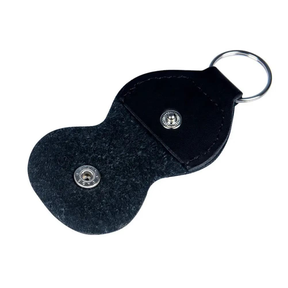 2 Pezzi Porta Plettri per Chitarra in PU Nero, Custodia Portatile per Accessori Chitarra con Anello in Metallo Protettivo e Portachiavi