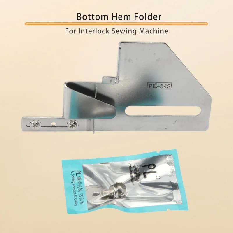 Adjustable Bottom Hem Folder 3 Needle 5 Thread Interlock Double Needle Sewing Hemming Tool