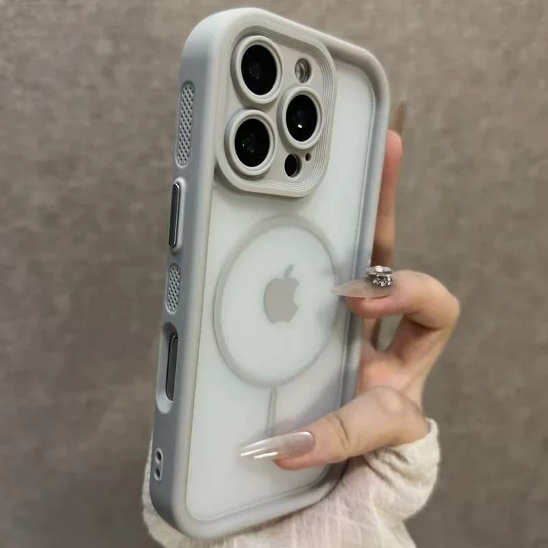 Fashionable case 2 in 1 with leather sensation for iPhone 17 Air 16 15 14 12 13 Pro Max for shock protection with MagSafe wireless charging