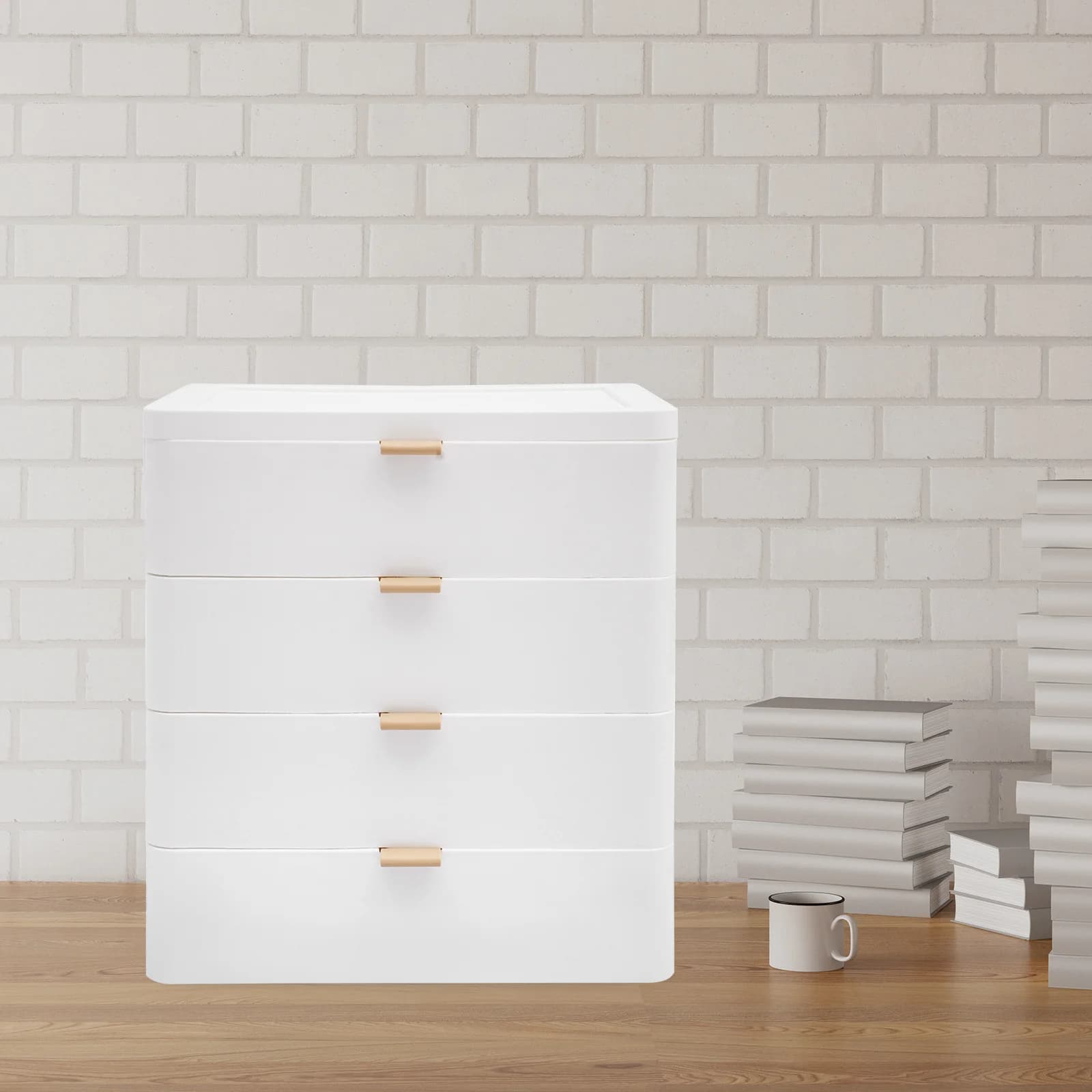 1 scatola portaoggetti da scrivania con 4 cassetti realizzata in materiale durevole per forniture per ufficio, scuola, negozi, cosmetici