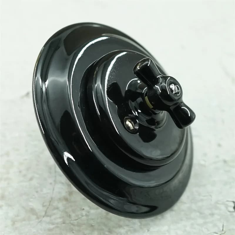 Flush-mounted Retro Vintage Ceramic Porcelain Wall Light Switch White Black