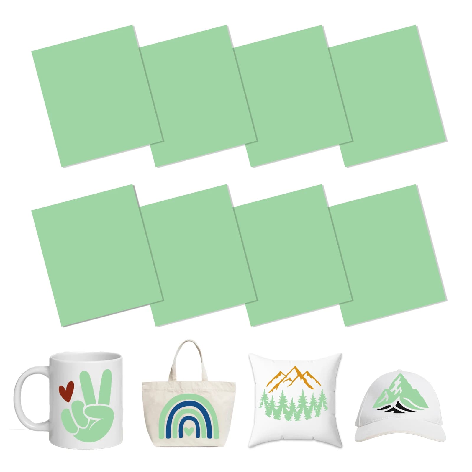 Fogli per trasferimento inchiostro a sublimazione 8 fogli 12'' x 10'' Verde menta, rosa, blu acqua, arancione, rosa neon, carta per sublimazione rosa festa