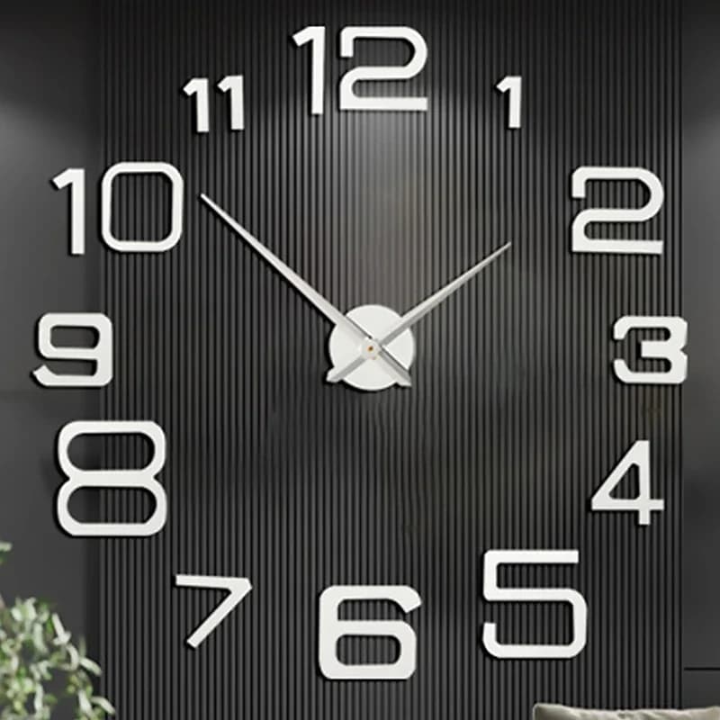 Large Wall Clock 3D Quartz Watch DIY Wall Clock Acrylic Mirror Stickers for Home Living Room Office Wall Decoration Hanging Clock