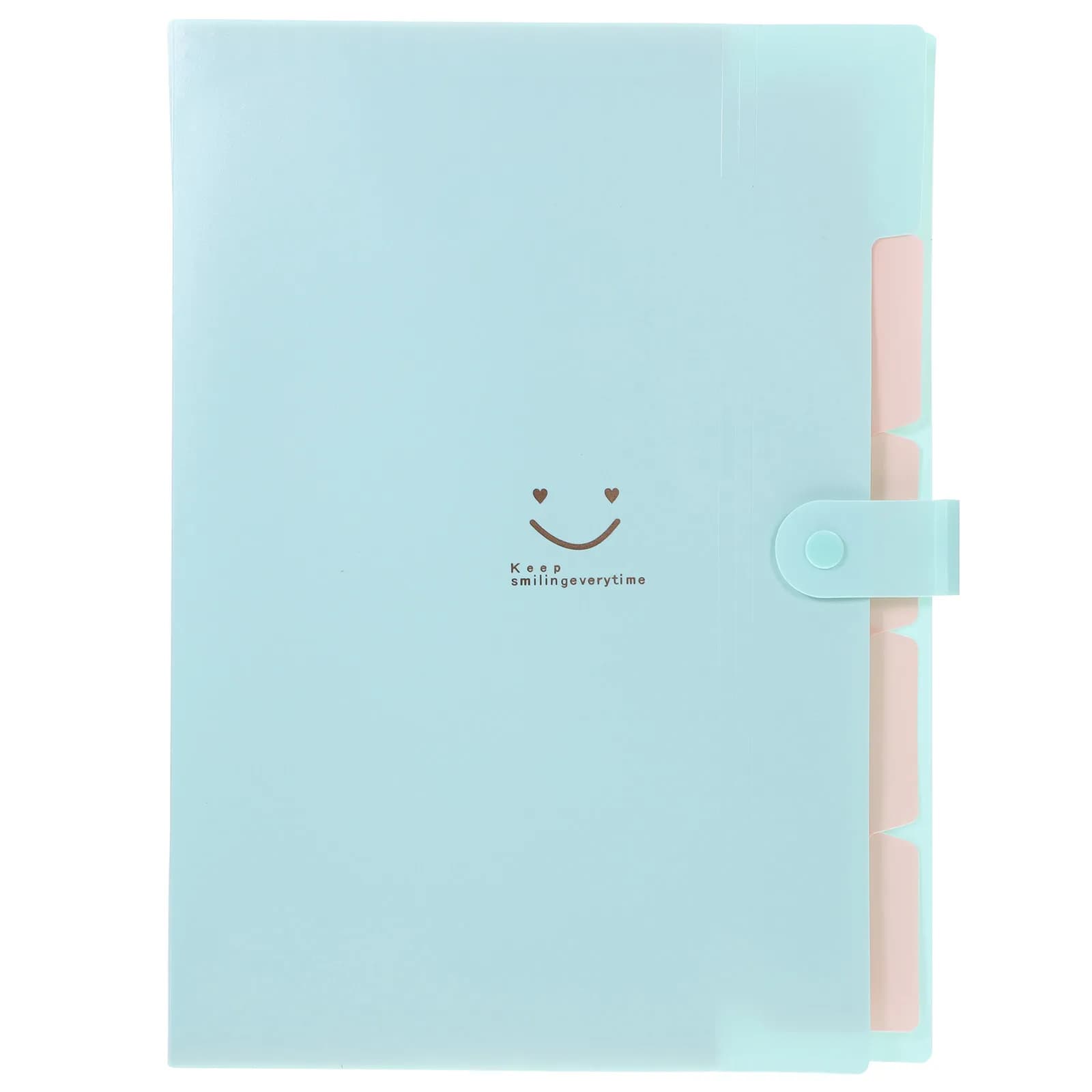Cartella Portadocumenti Espandibile A4 con 5 Tasche, Chiusura a Scatto in Plastica, Organizzatore a Fisarmonica per Documenti, Ufficio, Casa e Scuola