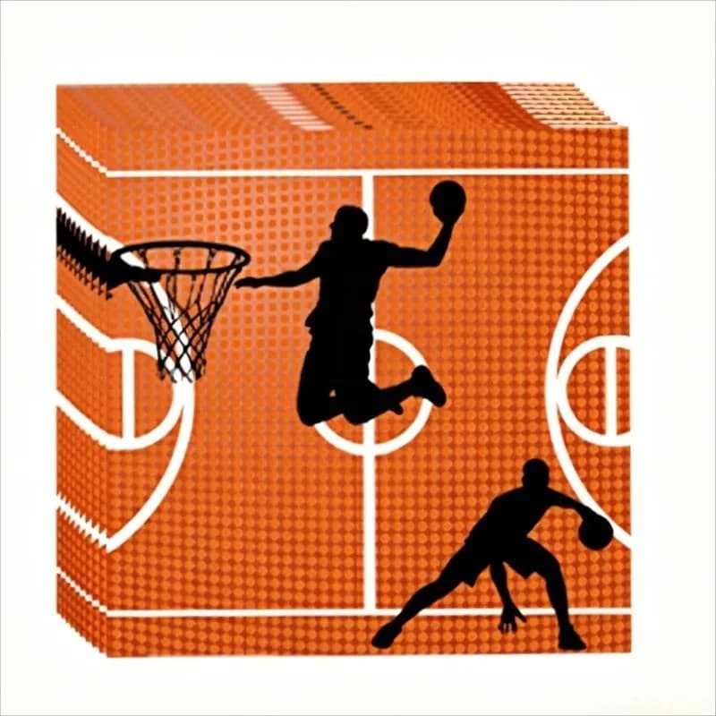 20pcs Basketball Napkins & Tissues Disposable Tableware Festive Party Supplies
