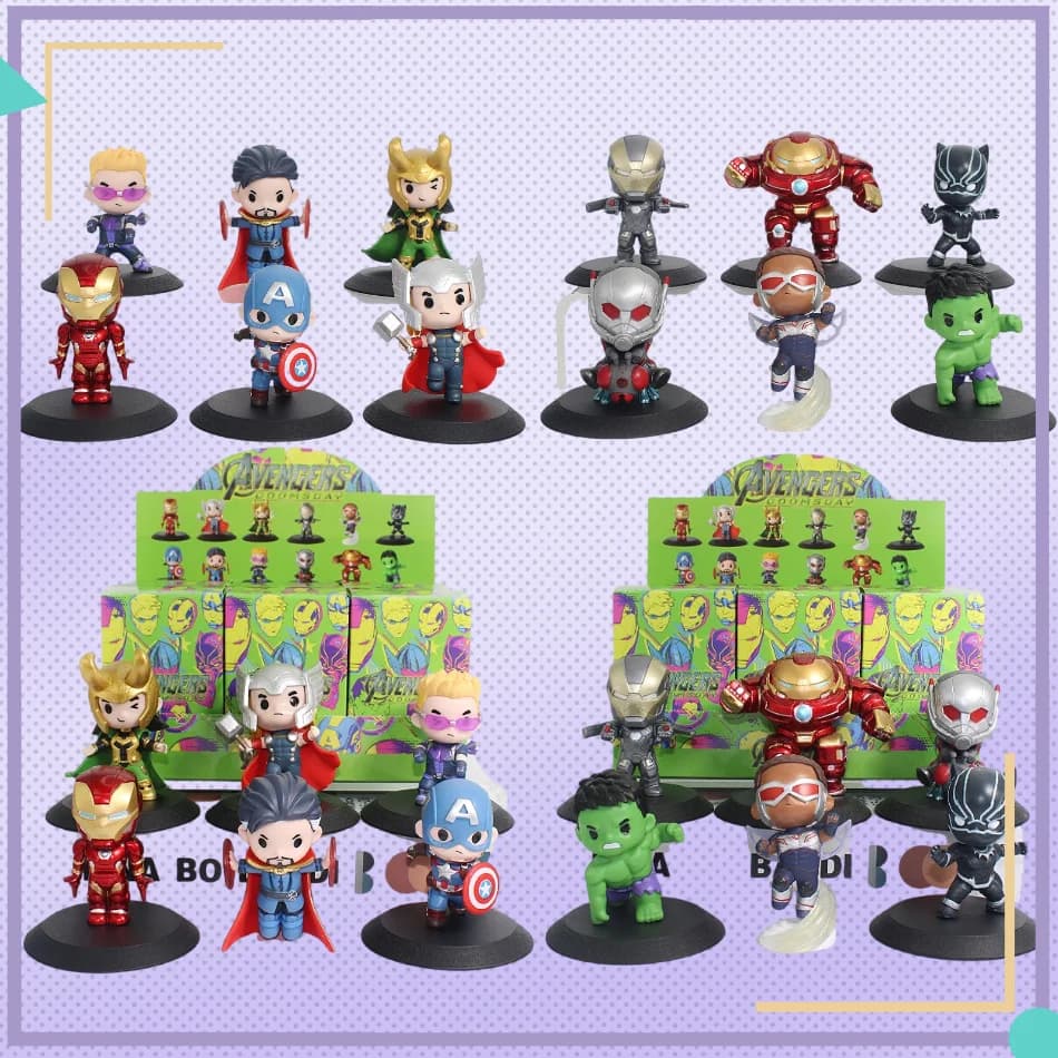 Disney Hulks Loki-Ironmans Finestra Nera Panthers Nero Scarlet Ant-Mans Dr.Strange Thor Action Figure Giocattoli Popbeans Bambole Regali