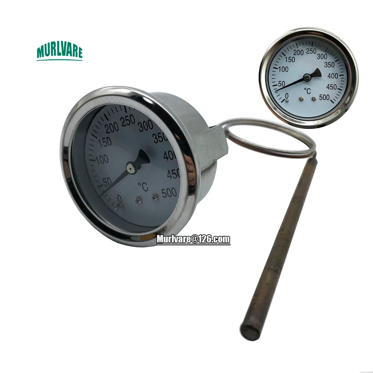 Termometro circolare ad alta temperatura 0-500 gradi per pezzi di ricambio per forno per pizza 0 ° -500 ° Indicatore di temperatura con sonda