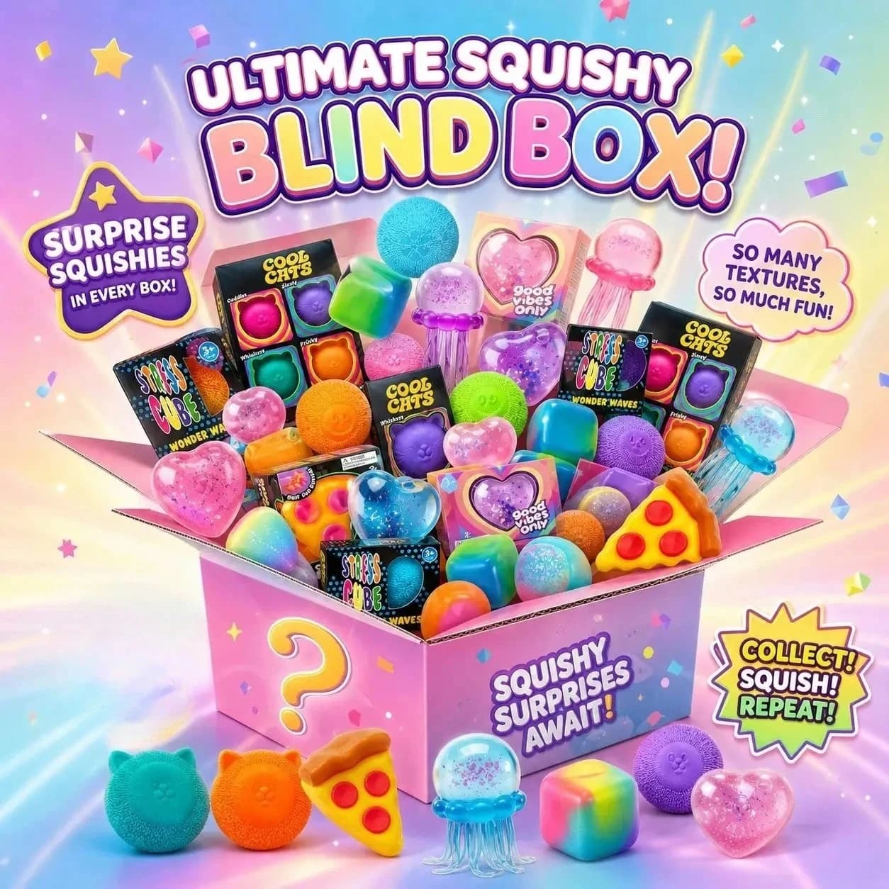 Slow Rising Squishy Blind Box Toy - Soft Stress Relief Fidget, DIY Cute Sensory Squeeze Toy, Anxiety Relief Gift for Kids Adult