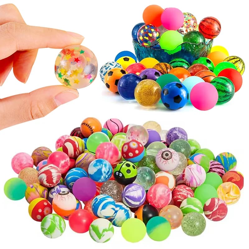 10-100 Pezzi Palline Rimbalzanti Colorate Assortite da 25mm, Giocattoli Elastici Divertenti, Gadget per Feste, Riempitivi per Sacchetti Regalo, Giochi Antistress Scolastici ZYF