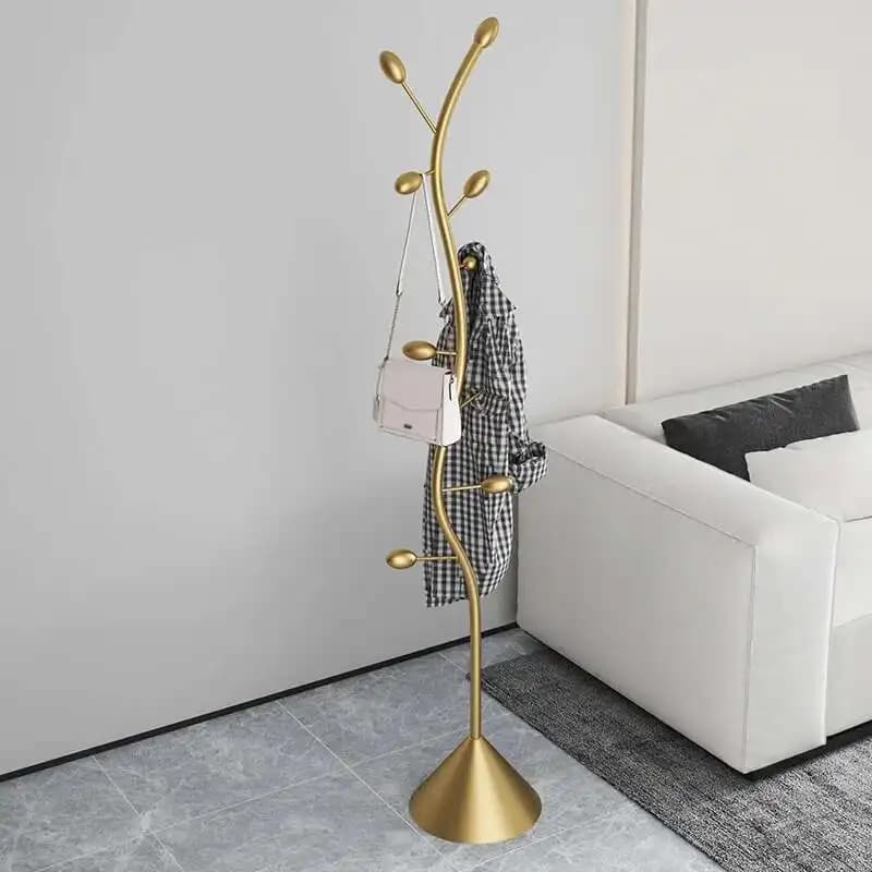 Nordic Entrance Clothes Kitchen Metal Boutique Entrance Clothes Hanger Corner Stand Cosmetic Ropa Accessories for Home