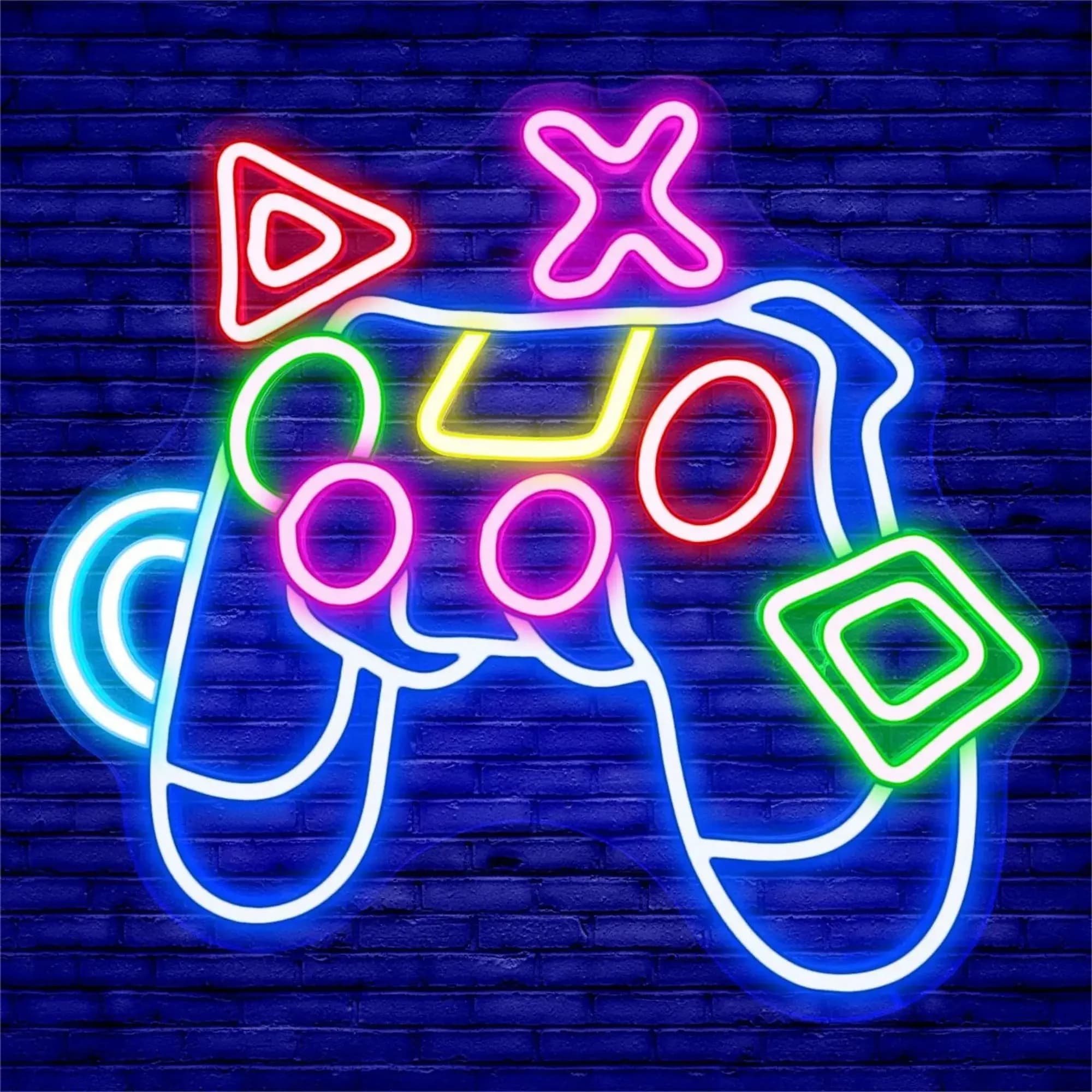 Insegna Luminosa LED a Forma di Controller di Gioco, Luce al Neon USB Dimmerabile per Sala Giochi, Camera da Letto, Man Cave, Decorazione Retrò, Regalo per Giocatori