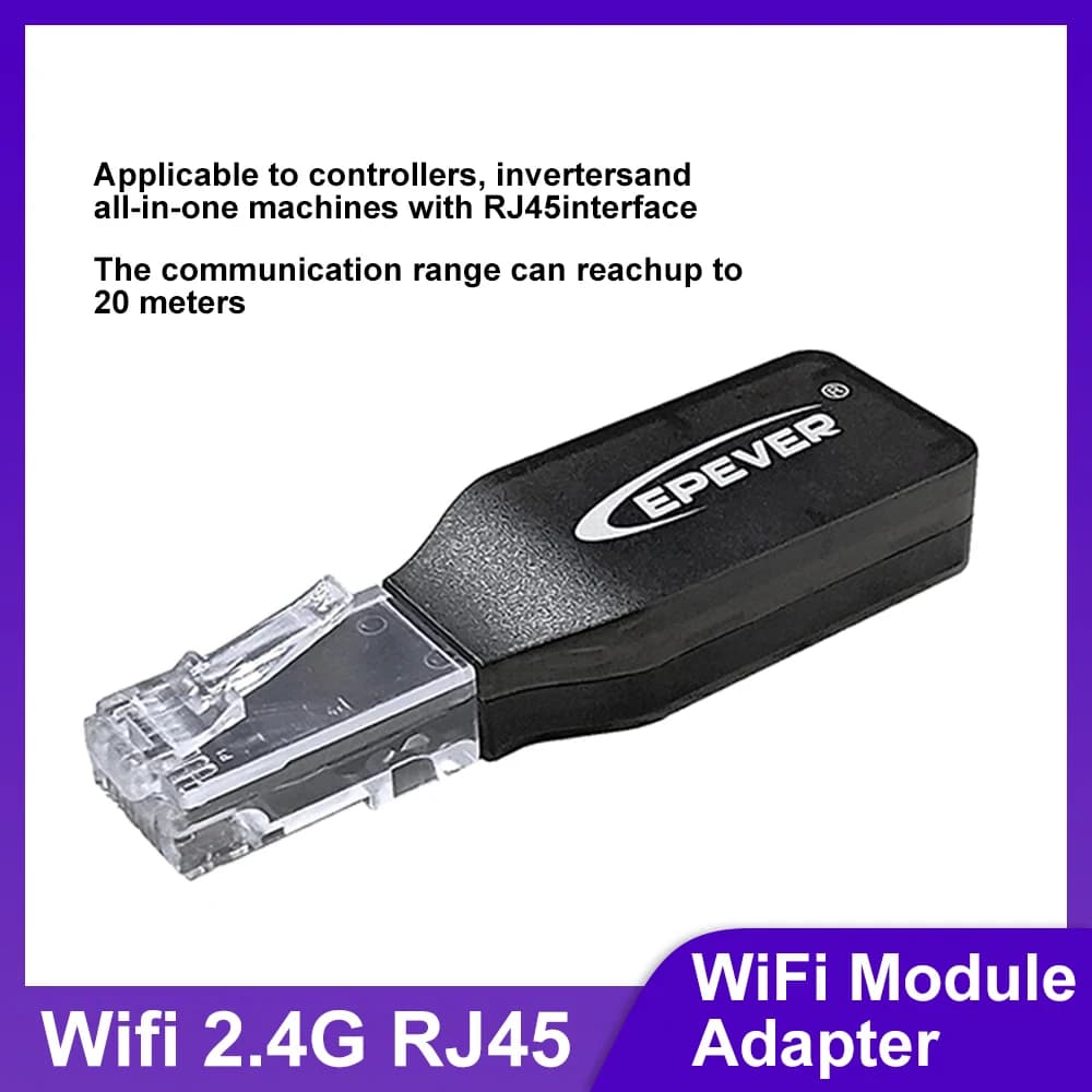 Adattatore WiFi EPEVER 2.4G RJ45 D per Controller Solare MPPT Tracer, Comunicazione di Rete WiFi 2.4G fino a 20 Metri